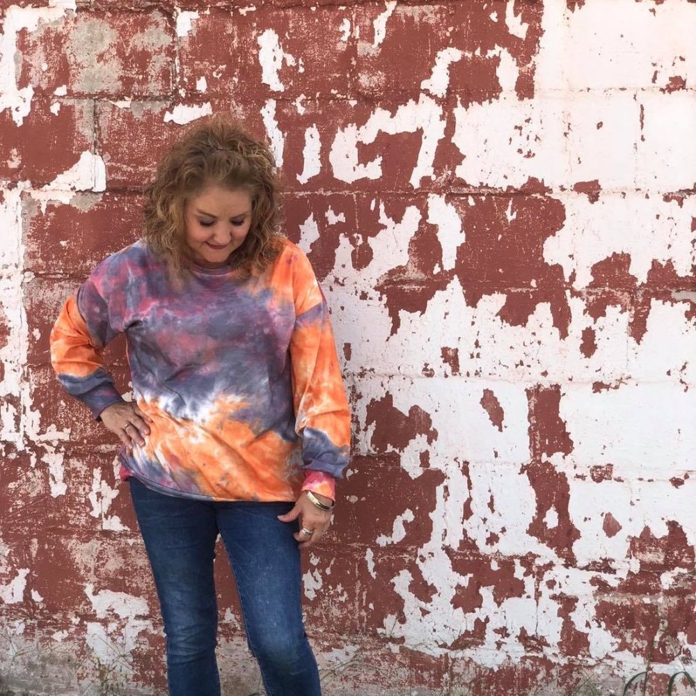 Women's Tie dye pattern crew neck Top